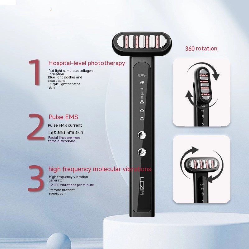 Masseur Facial Rotatif à Impulsions | Lumière LED