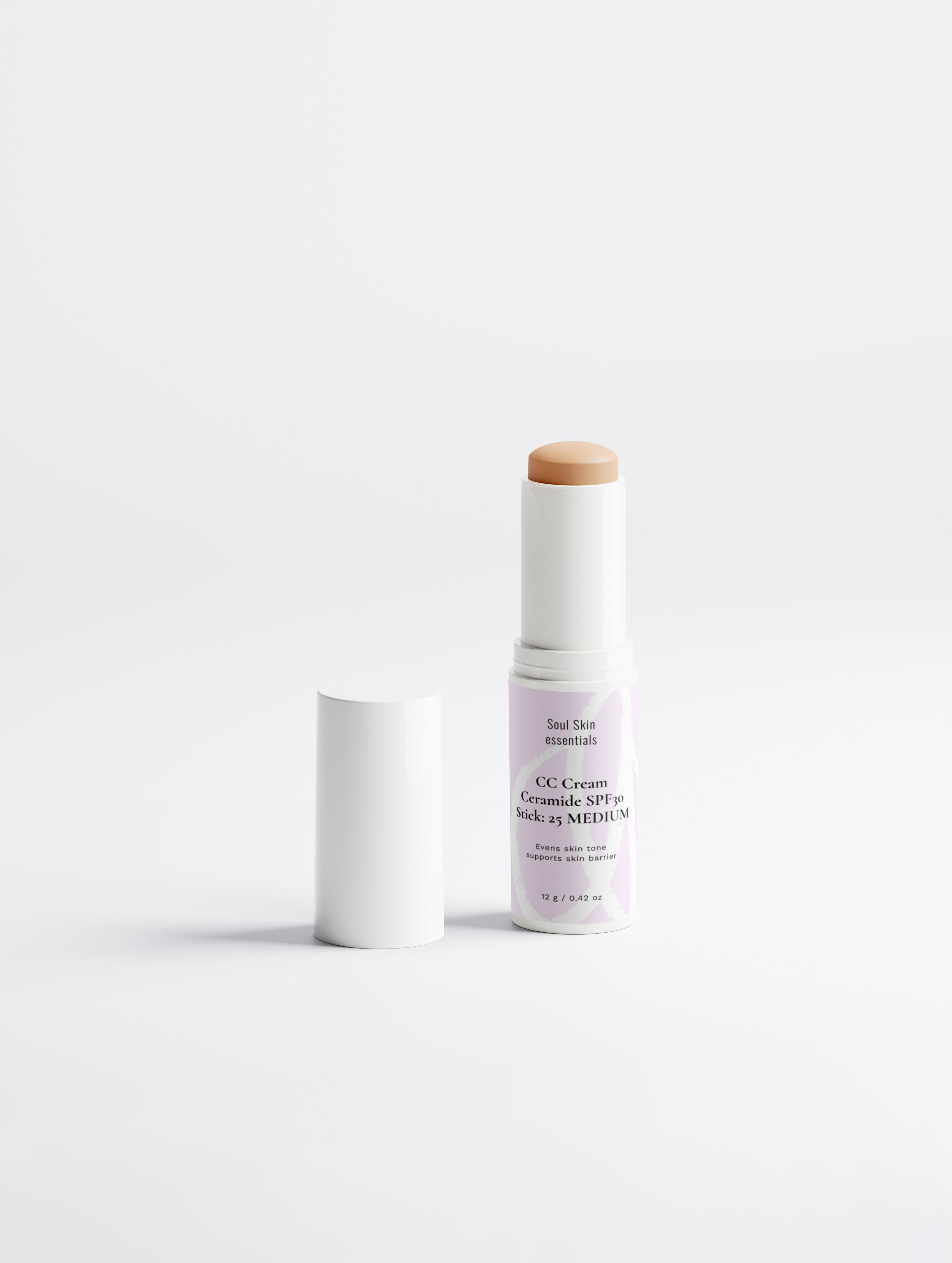 CC Cream Stick con Ceramidi & SPF30 | Correttore Viso Idratante | Tonalità Medium
