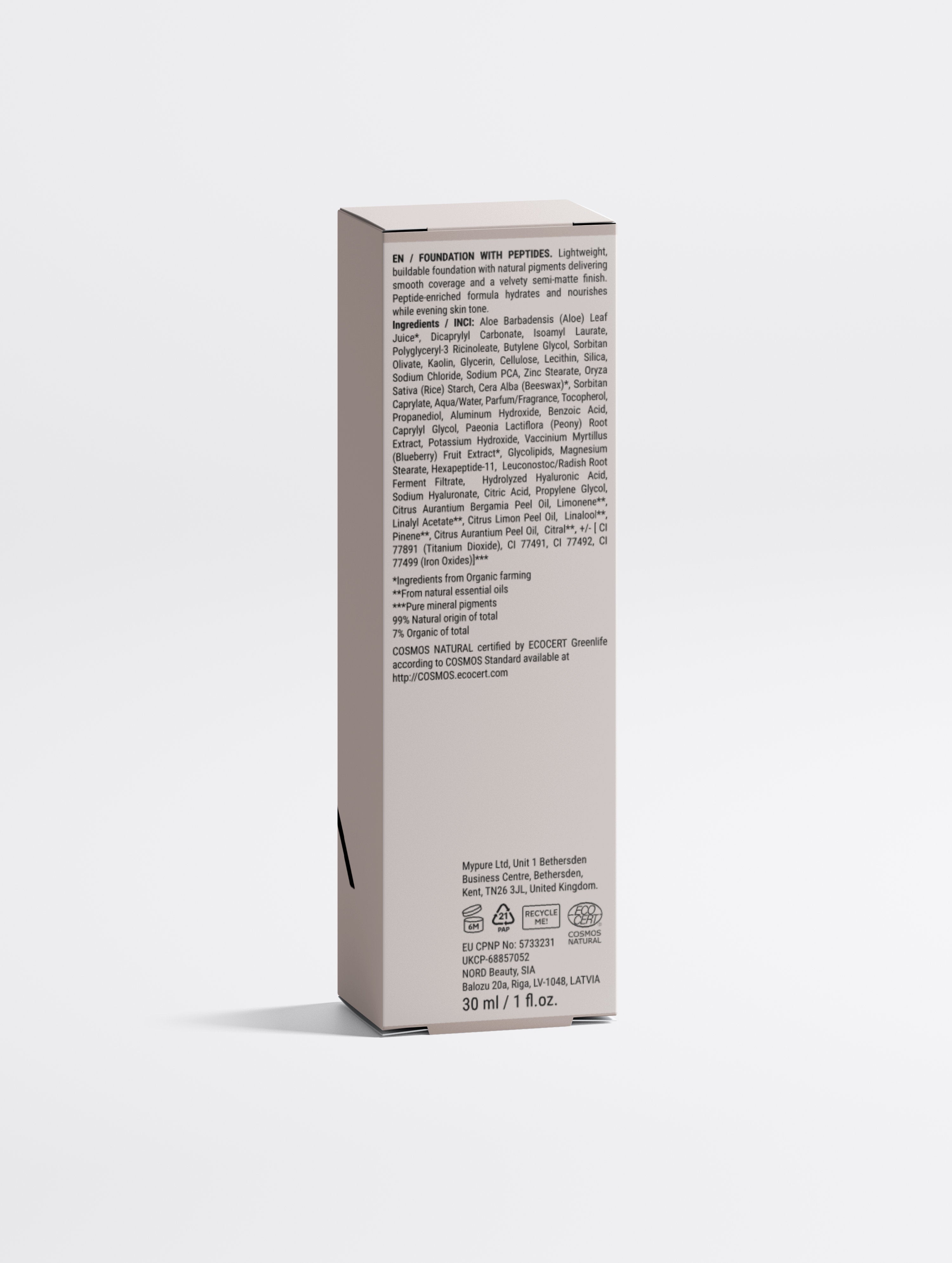 Fondotinta con Peptidi – 35 Ambrato Caldo | 30 ml