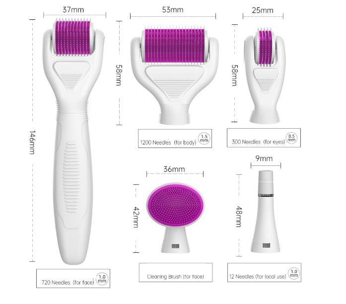 Derma Roller 5in1 - Kit Professionale Anti-Age per Viso