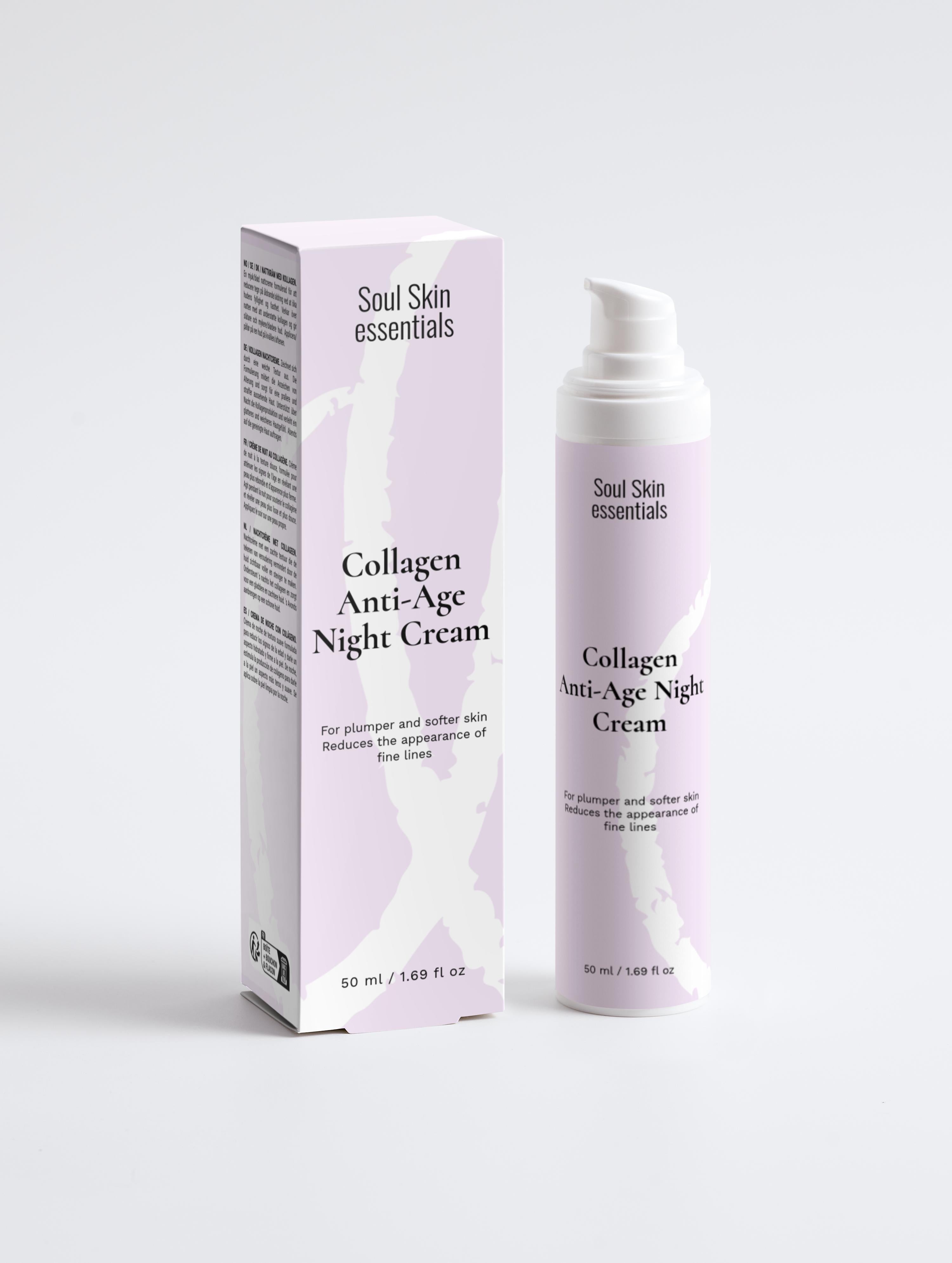 Collagen Anti-Age Night Cream 50ml - Crema Notte Anti-Età al Collagene con Burro di Cacao e Karité