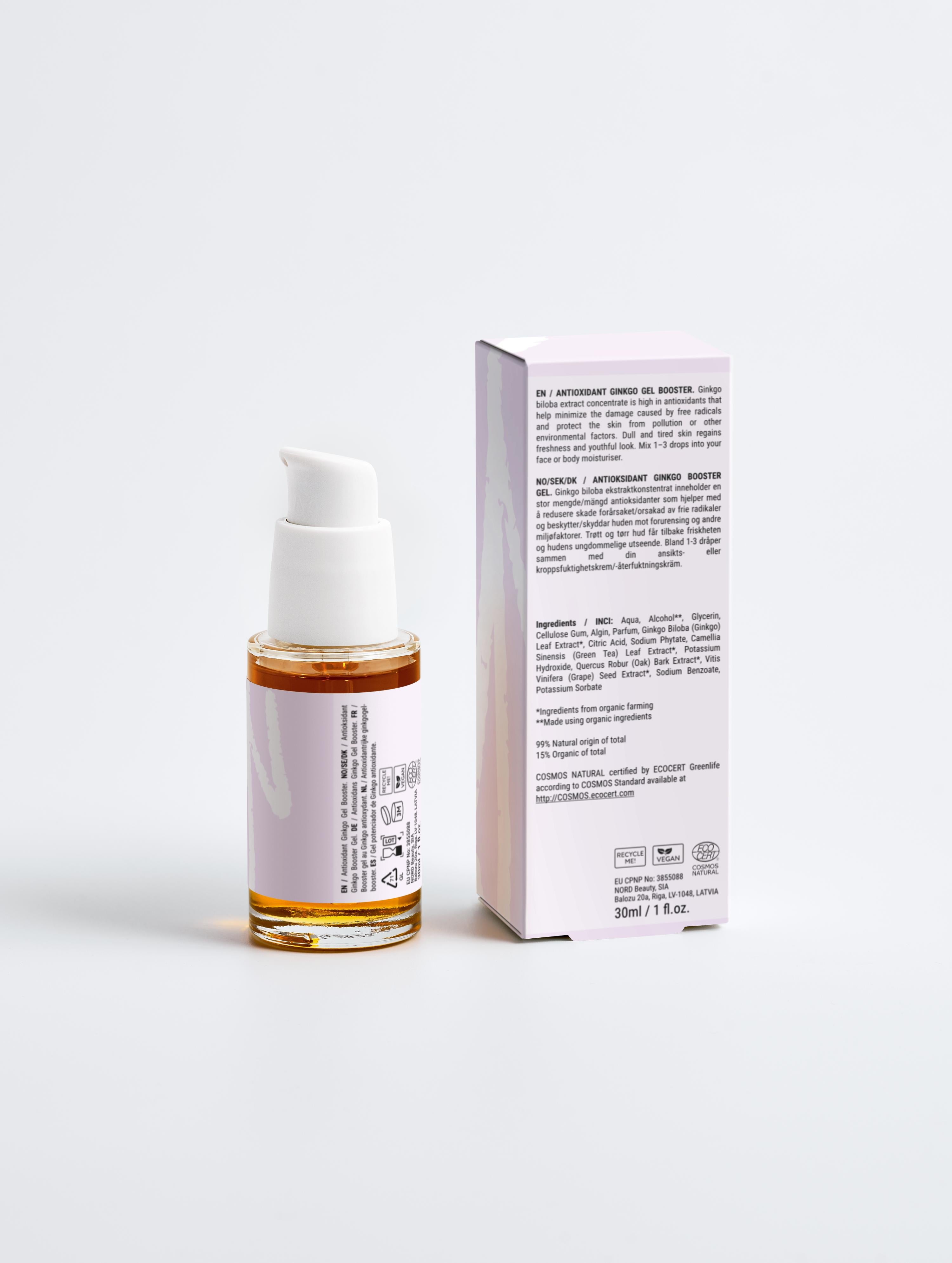 Antiossidante viso  estratto di Ginkgo biloba in gel