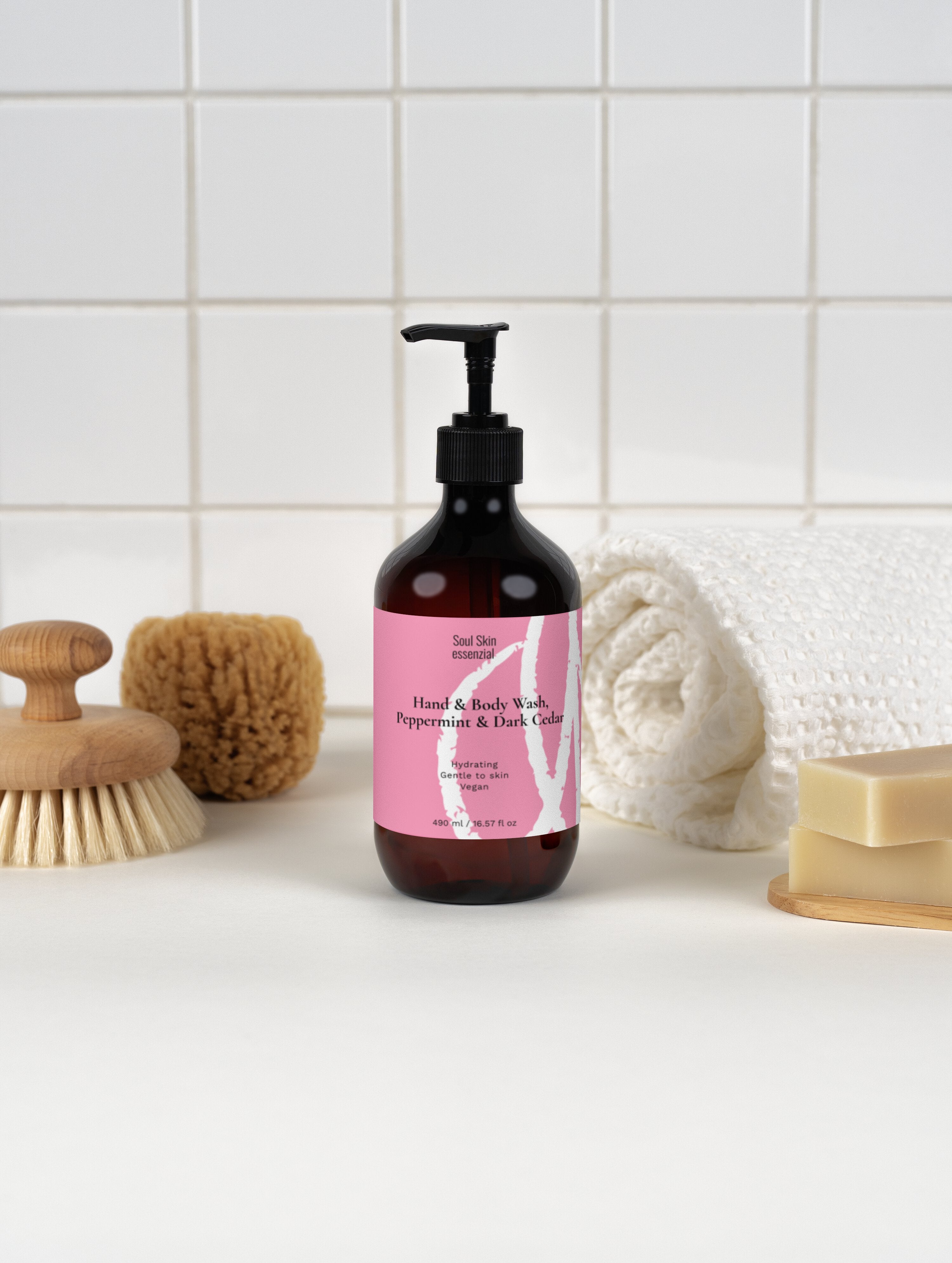 Detergente Mani e Corpo, Menta e Cedro Scuro