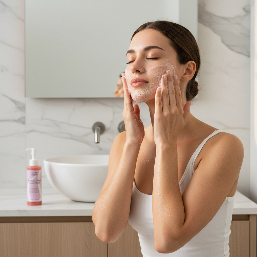 Applicazione detergente viso