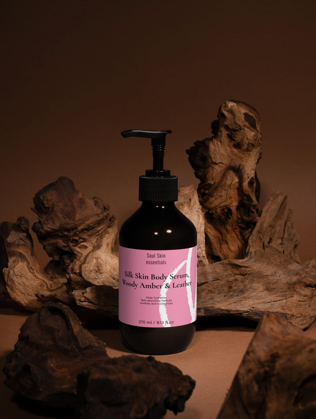 Siero Corpo Silk Skin 270ml - Idratazione Profonda Woody Amber & Leather