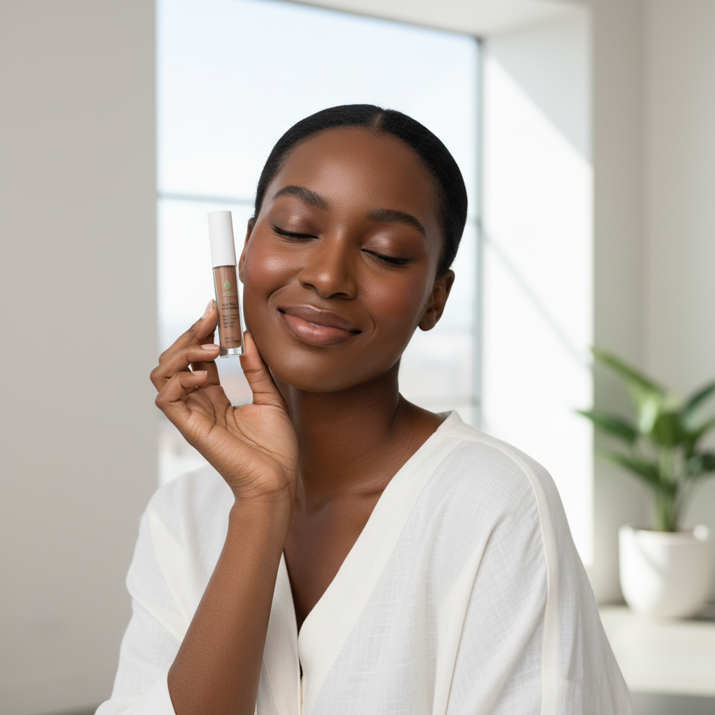Lifestyle modella incarnato scuro con correttore Soul Skin Essentials