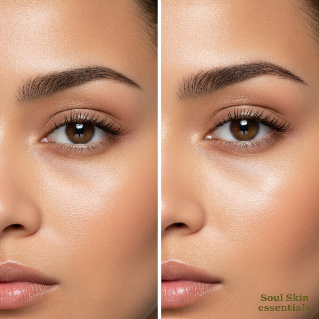 Before after zona occhi correttore 30 Tan Neutral