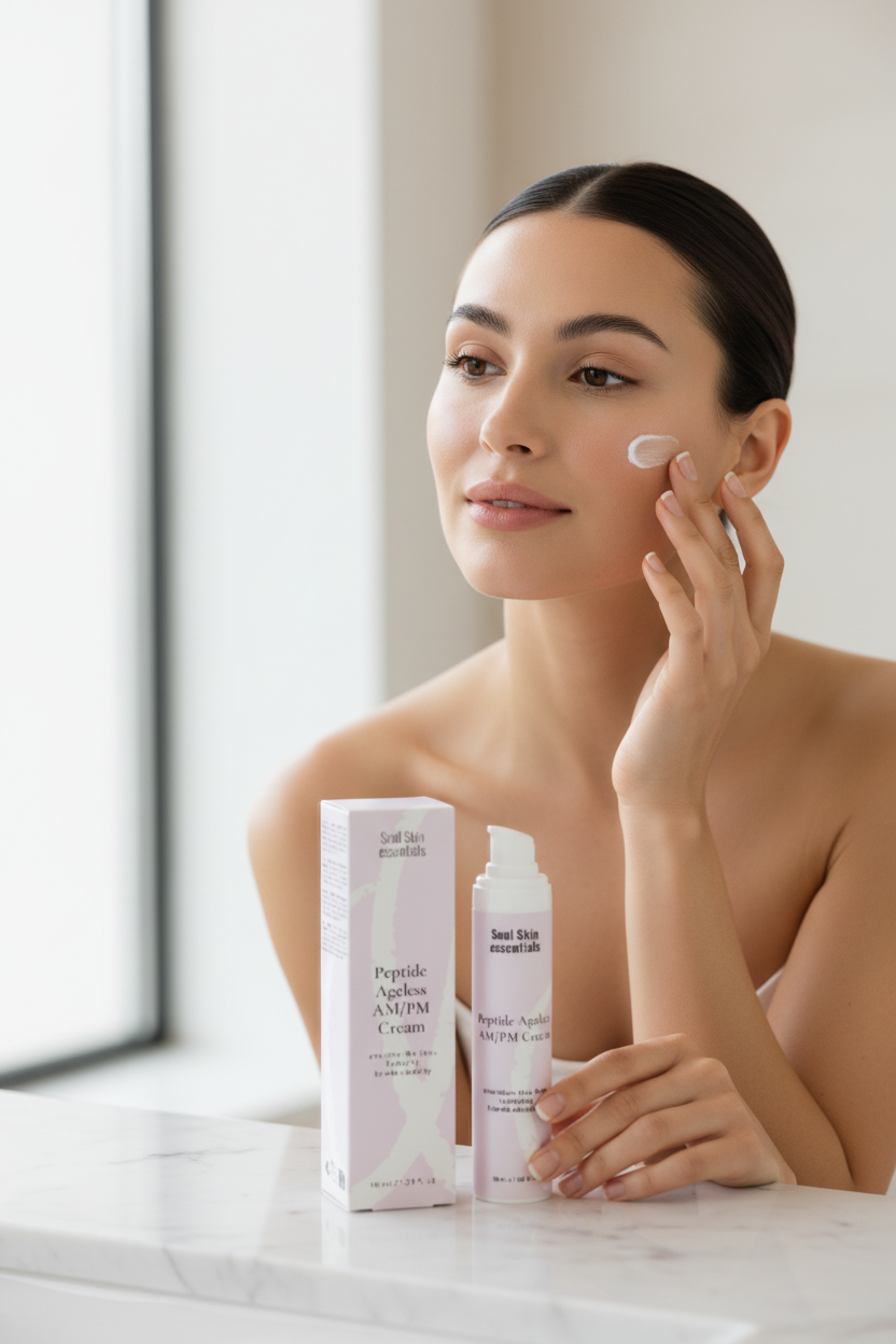 Modella con crema viso