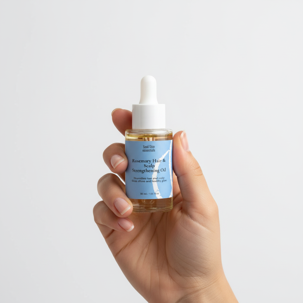 Olio rosmarino in mano