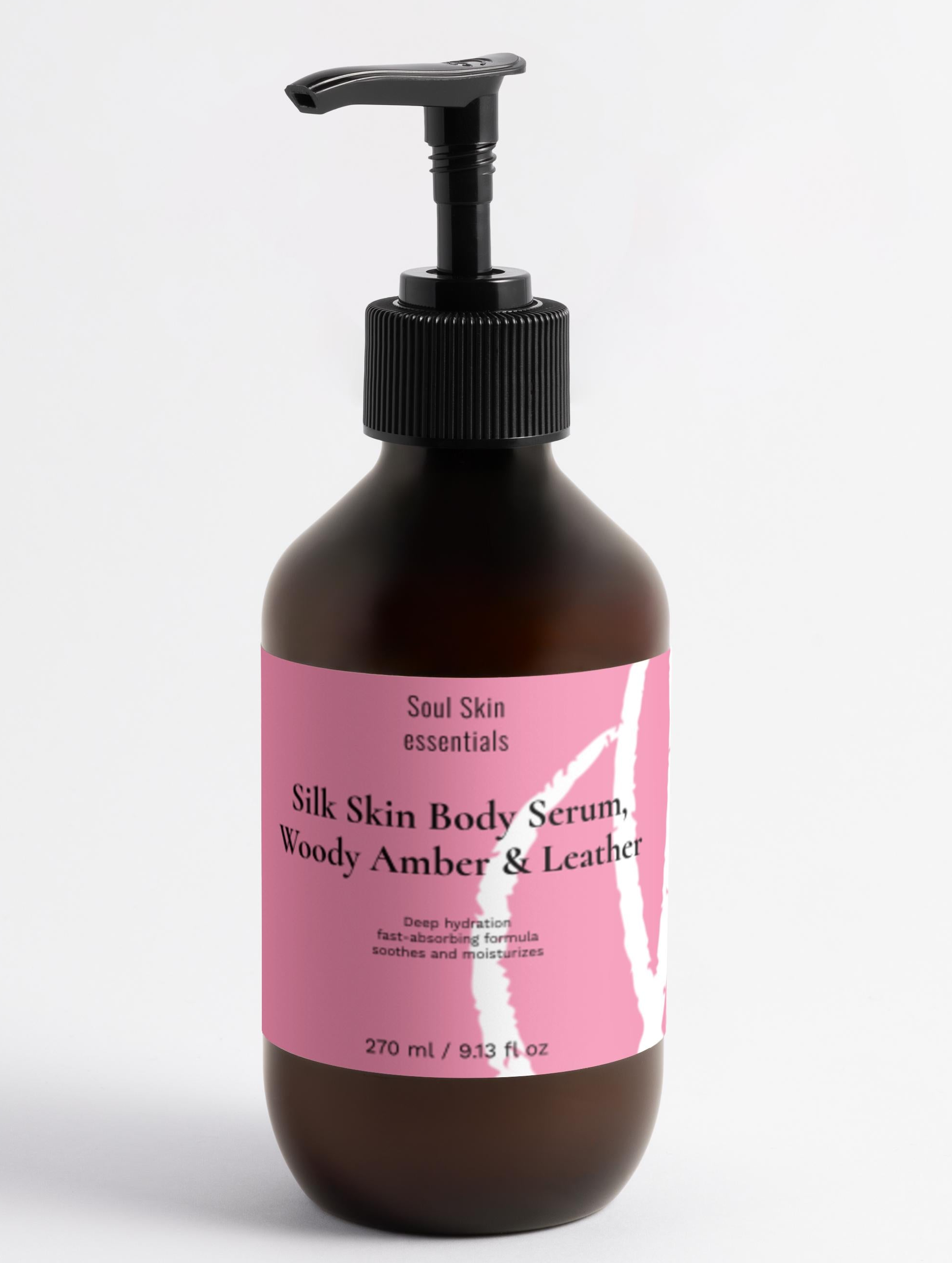 Siero Corpo Silk Skin 270ml - Idratazione Profonda Woody Amber & Leather