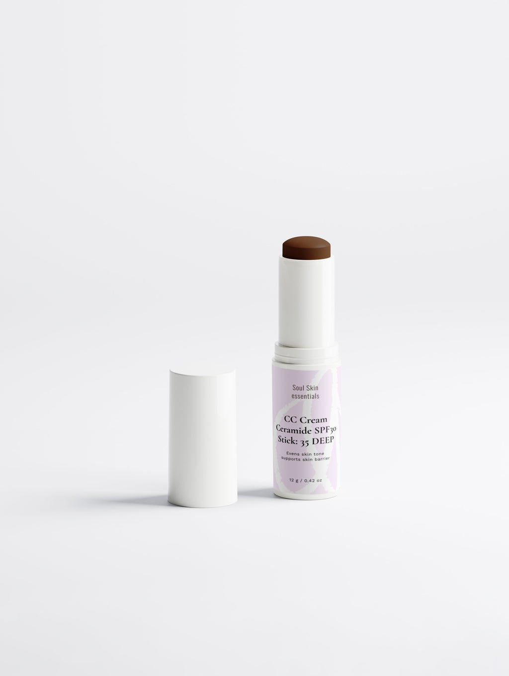 CC Cream Stick con Ceramidi & SPF30 | Correttore Viso Idratante | Tonalità Deep